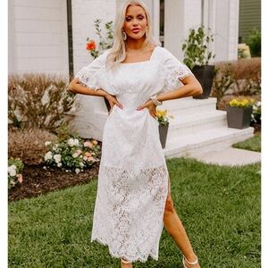Promesa white lace dress NWT